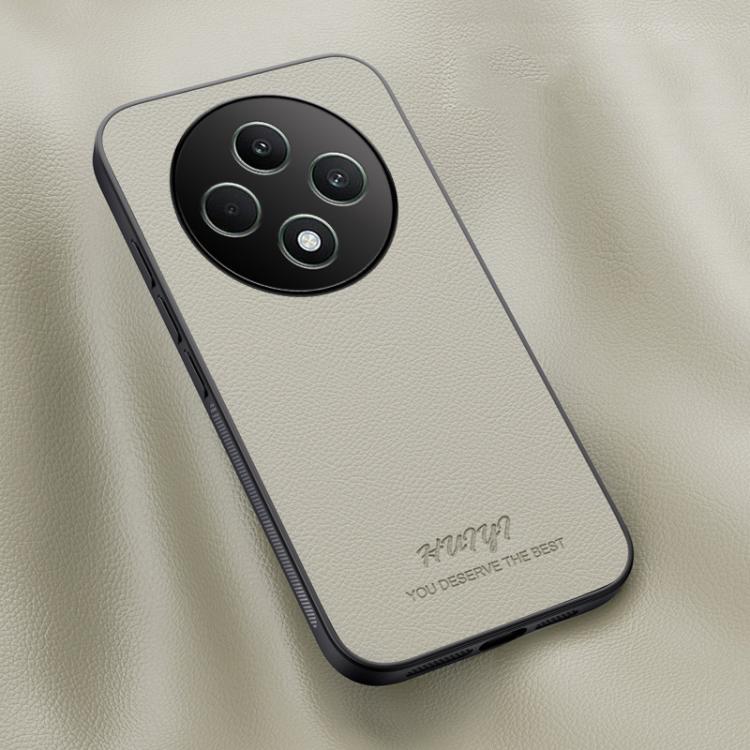 

For OPPO Reno12 F 5G Global HUIYI Leather Magnetic Phone Case(White)