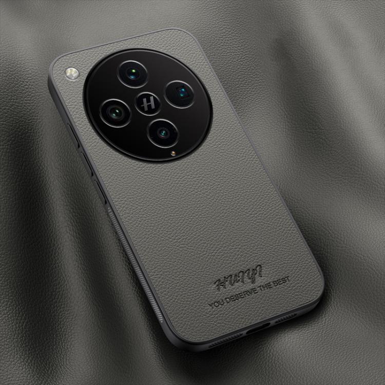

For OPPO Find X8 Pro HUIYI Leather Magnetic Phone Case(Grey)