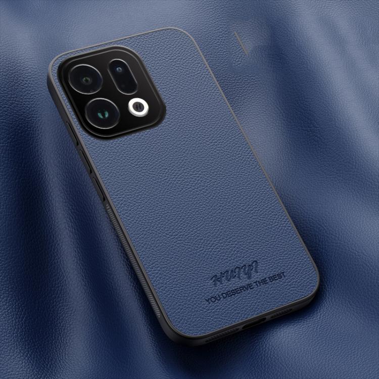 For OPPO Find X9 HUIYI Leather Magnetic Phone Case(Blue)