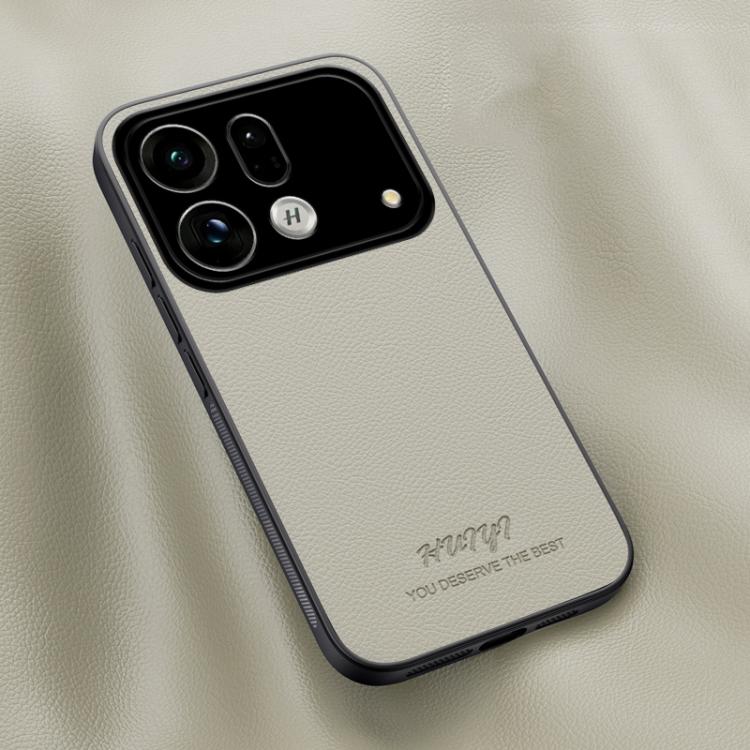 For OPPO Find X9s Pro HUIYI Leather Magnetic Phone Case(White)