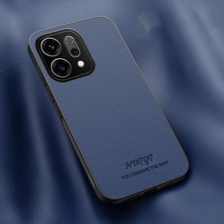 

For OPPO Reno14 Global HUIYI Leather Magnetic Phone Case(Blue)