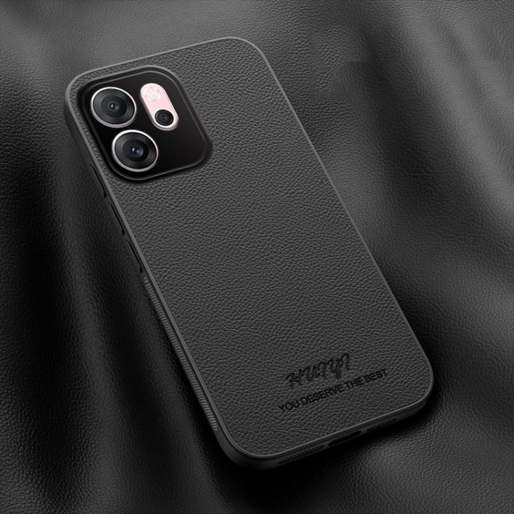 For OPPO Reno14 F 5G HUIYI Leather Magnetic Phone Case(Black)