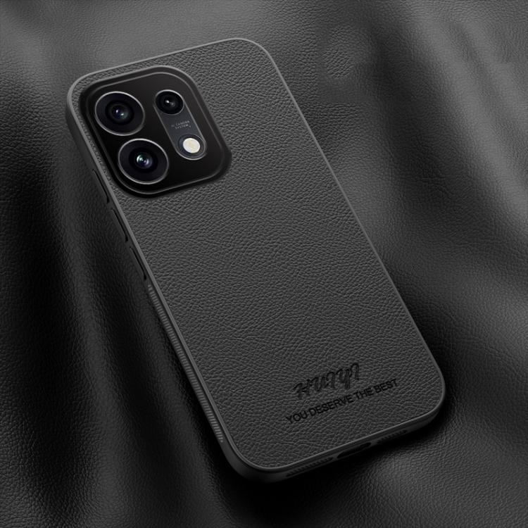 For OPPO Reno16 5G Global HUIYI Leather Magnetic Phone Case(Black)