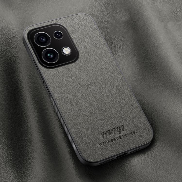 For OPPO Reno16 Pro 5G Global HUIYI Leather Magnetic Phone Case(Grey)