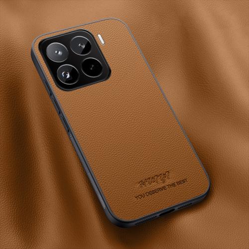 

For Xiaomi 15 Pro HUIYI Leather Magnetic Phone Case(Brown)