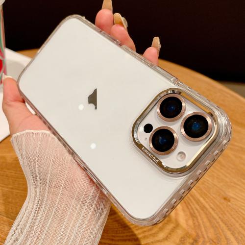 

For iPhone 13 Pro Transparent Phone Case with Lens Film(Titanium Gold)