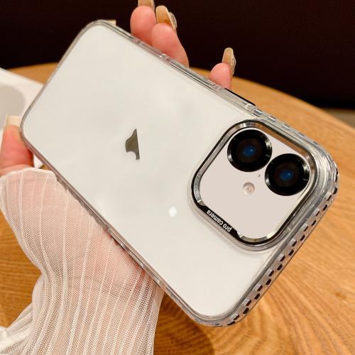

For iPhone 16 Transparent Phone Case with Lens Film(Black)