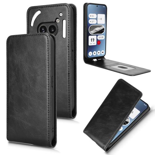 

For Nothing Phone 2a Magnetic Vertical Flip Leather Phone Case(Black)