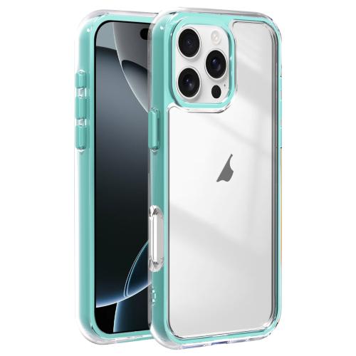 

For iPhone 16 Pro Max Acrylic Hybrid TPU 3-in-1 Airbag Shockproof Phone Case(Mint Green)