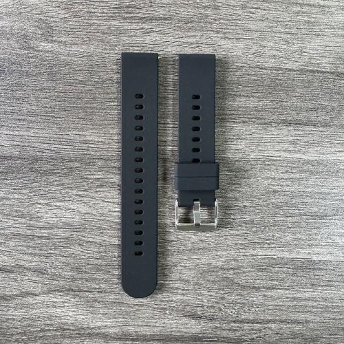 

18mm Solid Color Steel Buckle Silicone Watch Band(Black)