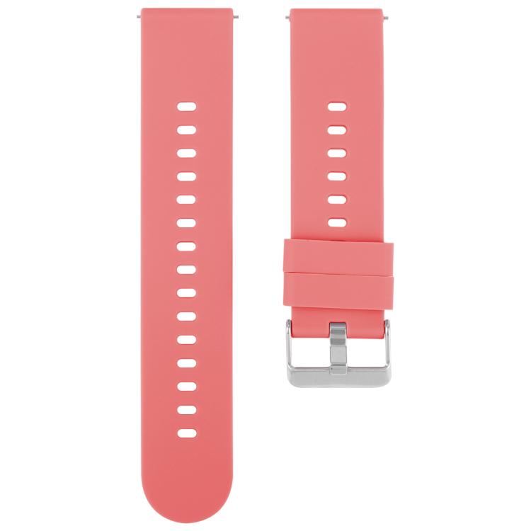 

22mm Solid Color Steel Buckle Silicone Watch Band(Coral Color)