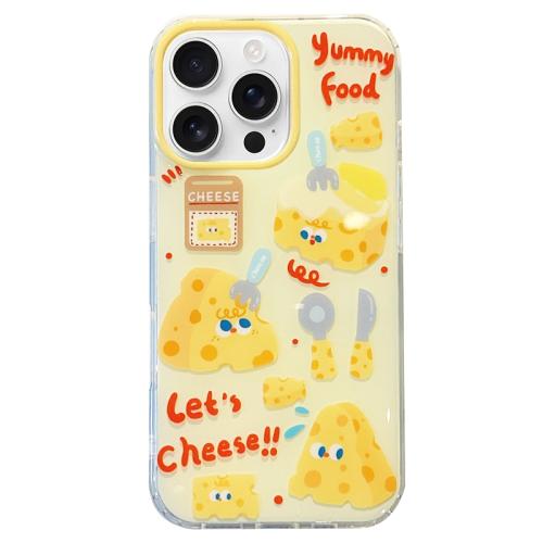 

For iPhone 16 Pro Max Double-sided IMD Cheese Printed TPU Phone Case(Yellow)