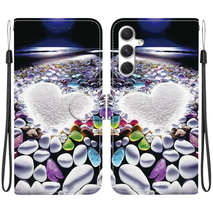 

For Samsung Galaxy S24 5G Crystal Texture Colored Drawing Leather Phone Case(Heart Shaped)