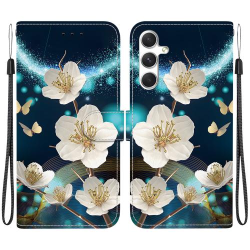 

For Samsung Galaxy S24+ 5G Crystal Texture Colored Drawing Leather Phone Case(Magnolia)