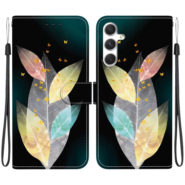 

For Samsung Galaxy S24+ 5G Crystal Texture Colored Drawing Leather Phone Case(Colored Leaves)