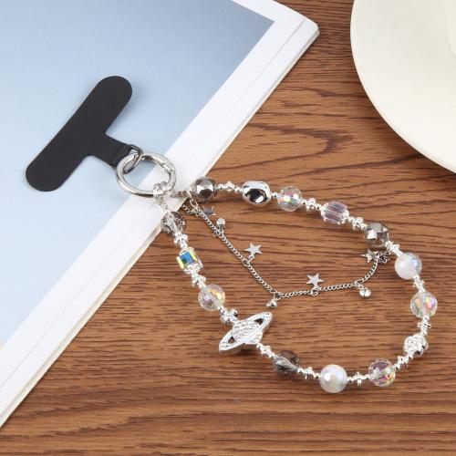 

Tassels Diamond Chain Phone Anti-lost Short Lanyard(Silver)