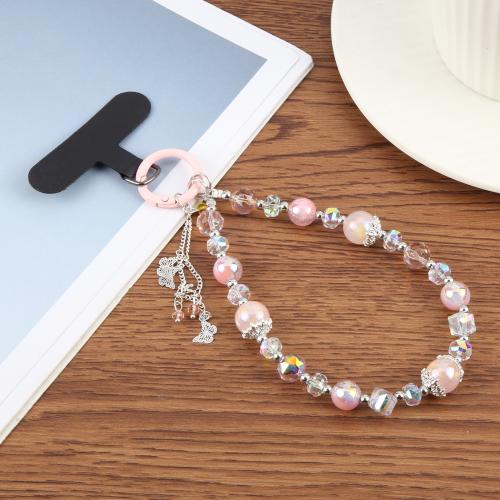 

Tassels Chain Phone Anti-lost Short Lanyard(Pink)