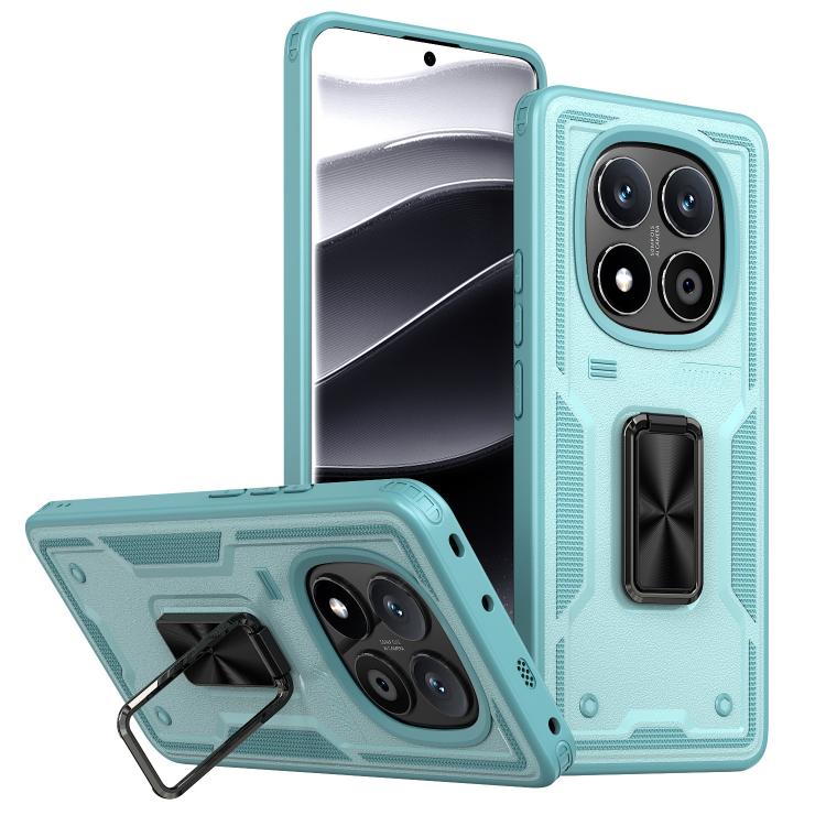 

For Redmi Note 14 Pro 5G Ring Holder PC Hybrid TPU Phone Case(Blue)