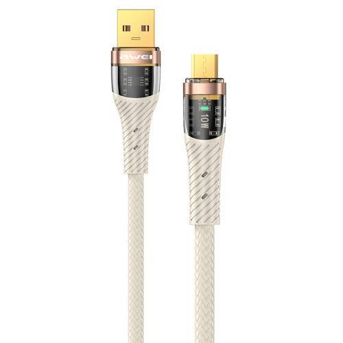 

awei CL-229M USB A to Micro USB Braid Data Charging Cable, Length:1.2m(White)