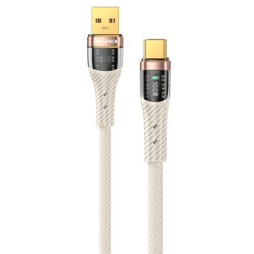 

awei CL-229T USB A to Type-C with Chip Braid Fast Data Charging Cable, Length:1.2m(White)