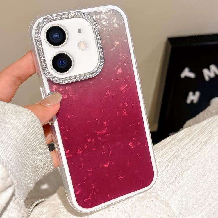 

For iPhone 11 Gradient Shell Texture 3 in 1 Phone Case(Red)