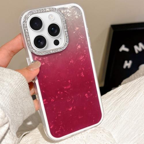 

For iPhone 14 Pro Gradient Shell Texture 3 in 1 Phone Case(Red)