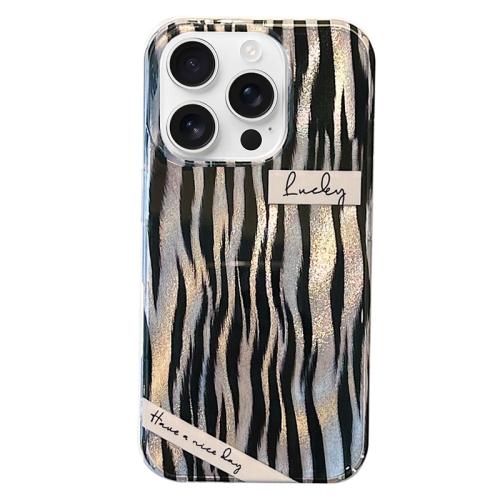 

For iPhone 13 Pro Double-sided IMD Laser TPU Phone Case(Zebra Texture)