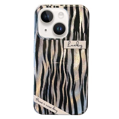 

For iPhone 14 Double-sided IMD Laser TPU Phone Case(Zebra Texture)