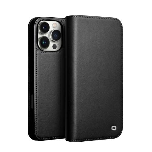 

For iPhone 16 Pro QIALINO Classic Gen2 Genuine Leather Phone Case(Black)