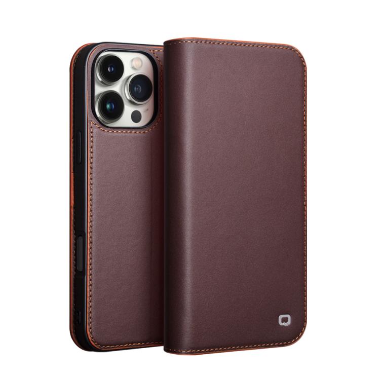 

For iPhone 16 Pro QIALINO Classic Gen2 Genuine Leather Phone Case(Brown)