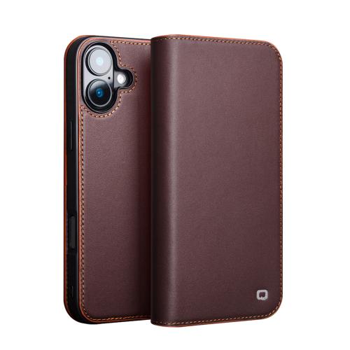 

For iPhone 16 Plus QIALINO Classic Gen2 Genuine Leather Phone Case(Brown)