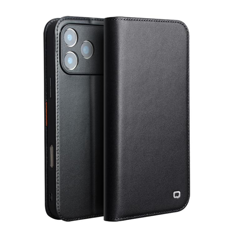 

For iPhone 17 Pro Max QIALINO Classic Gen2 Genuine Leather Phone Case(Black)