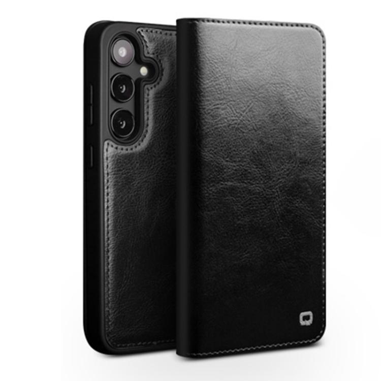 

For Samsung Galaxy S25+ 5G QIALINO Genuine Leather Phone Case(Black)
