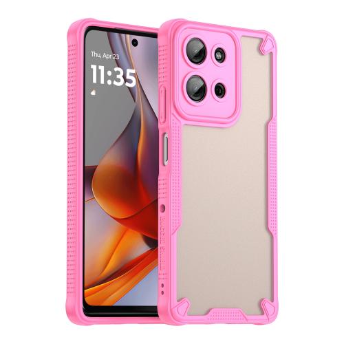 

For Motorola Moto G75 5G Armor Glaze PC Hybrid TPU Phone Case(Pink)