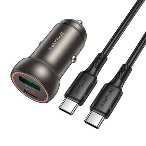 

BOROFONE BZ32A Fresh PD30W Type-C and QC3.0 USB Car Charger Set with 1m Type-C Cable(Gold)