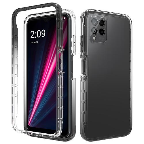 

For T-Mobile REVVL 6 Pro 5G Shockproof Clear Gradient PC + TPU Phone Case(Black)