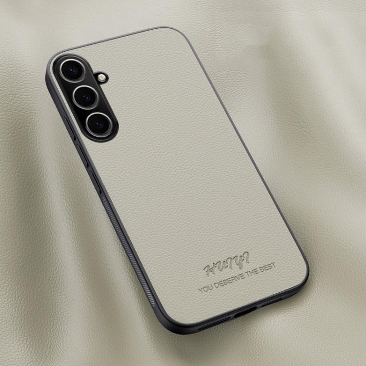 

For Samsung Galaxy S25+ 5G HUIYI Leather Magnetic Phone Case(White)