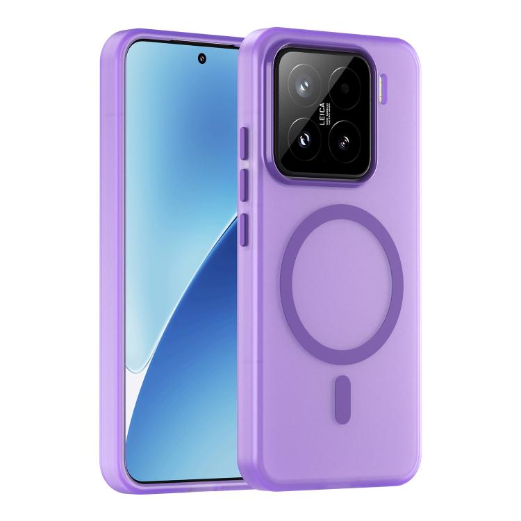 

For Xiaomi 15 MagSafe Frosted Translucent TPU + PC Full Coverage Phone Case(Dark Purple)