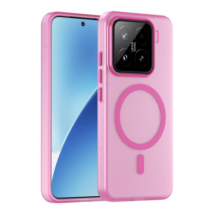 

For Xiaomi 15 MagSafe Frosted Translucent TPU + PC Full Coverage Phone Case(Pink)