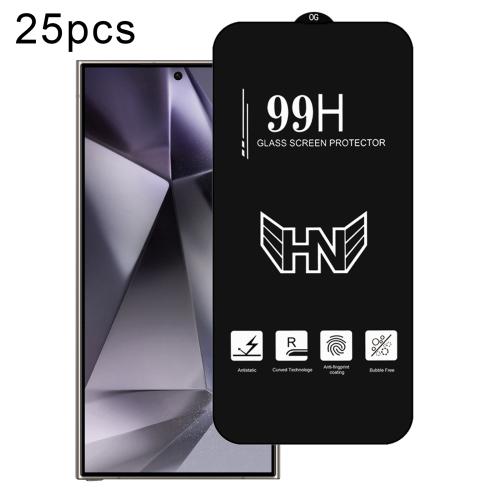 

For Samsung Galaxy S25 Ultra 5G 25pcs 0.18mm High Aluminum Large Arc Full Screen Tempered Glass Film, Support Fingerprint Unlocking