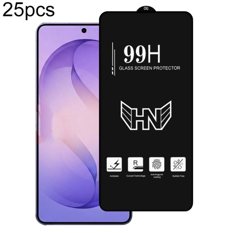 

For Samsung Galaxy S26 Ultra 5G 25pcs 0.18mm High Aluminum Large Arc Full Screen Tempered Glass Film, Support Fingerprint Unlocking