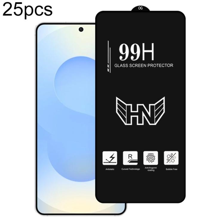 

For Samsung Galaxy S26+ 5G 25pcs 0.18mm High Aluminum Large Arc Full Screen Tempered Glass Film, Support Fingerprint Unlocking