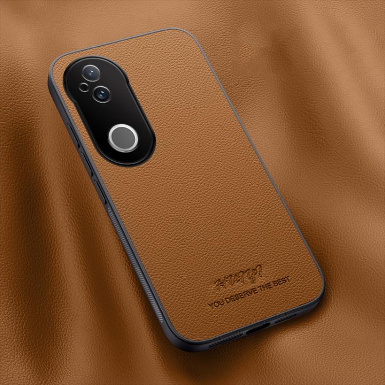 

For vivo S20 HUIYI Leather Magnetic Phone Case(Brown)
