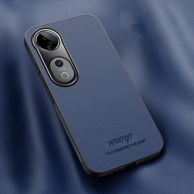 

For vivo S19 Pro HUIYI Leather Magnetic Phone Case(Blue)