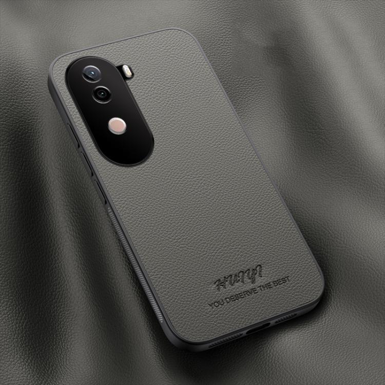 

For vivo V40e HUIYI Leather Magnetic Phone Case(Grey)