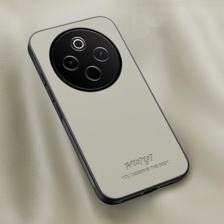 

For vivo Y300 Pro HUIYI Leather Magnetic Phone Case(White)