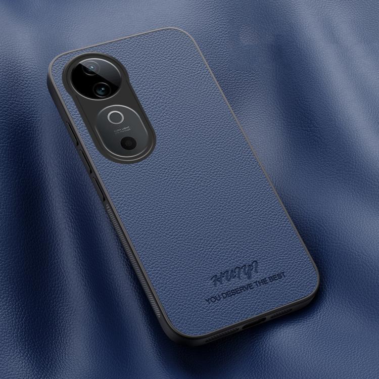 

For vivo S19 HUIYI Leather Magnetic Phone Case(Blue)