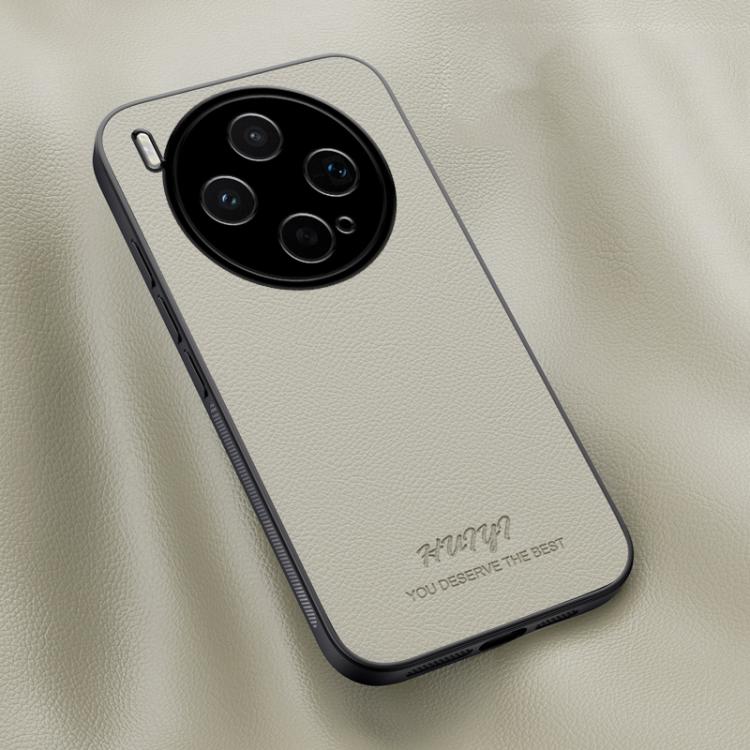 For vivo X300s HUIYI Leather Magnetic Phone Case(White)