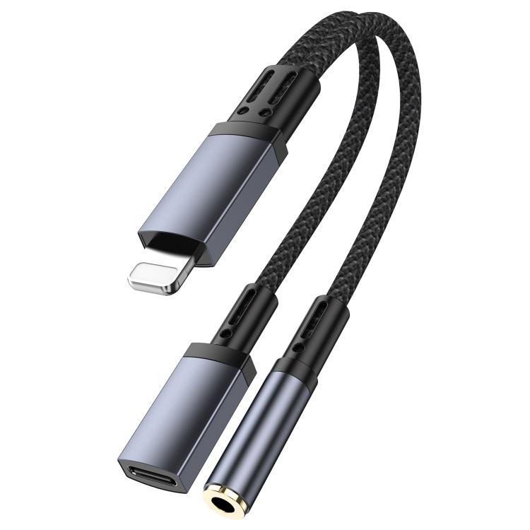 

8 Pin to 3.5mm, USB-C / Type-C Audio Adapter Cable(Grey)