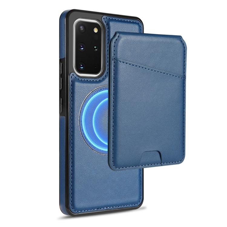 

For Samsung Galaxy S20 FE 5G Skin Feel Detachable Card Bag Magsafe Phone Case(Blue)